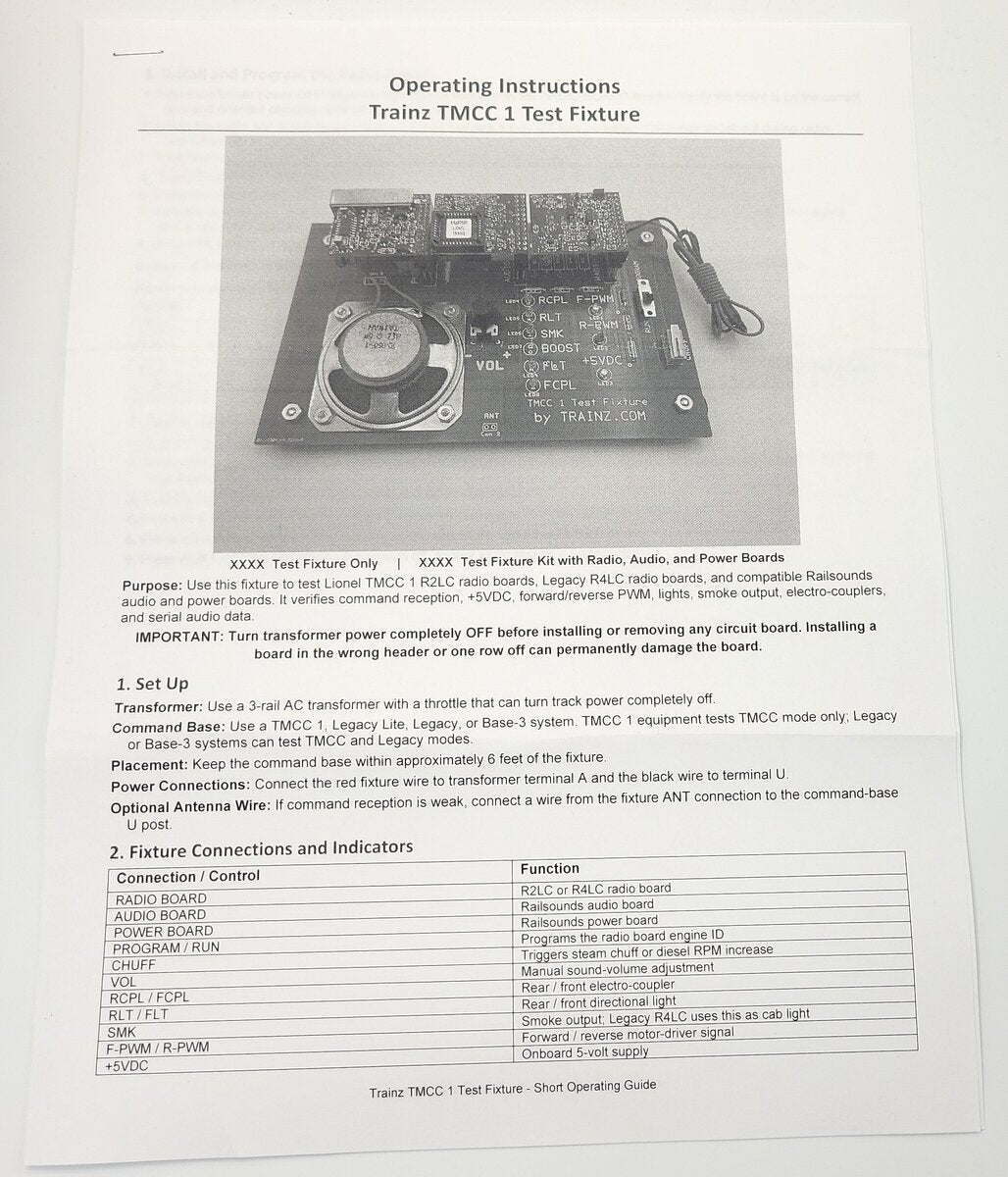 Trainz TMCC1-F1 TMCC 1 Test Fixture Kit