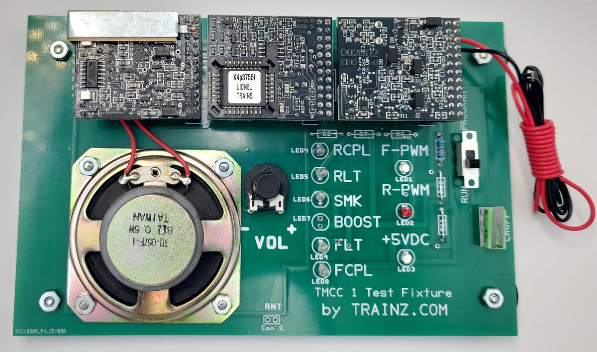 Trainz TMCC1-F2 TMCC Test Fixture with R2LC C08 PCB, RS, PS Circuit Boards