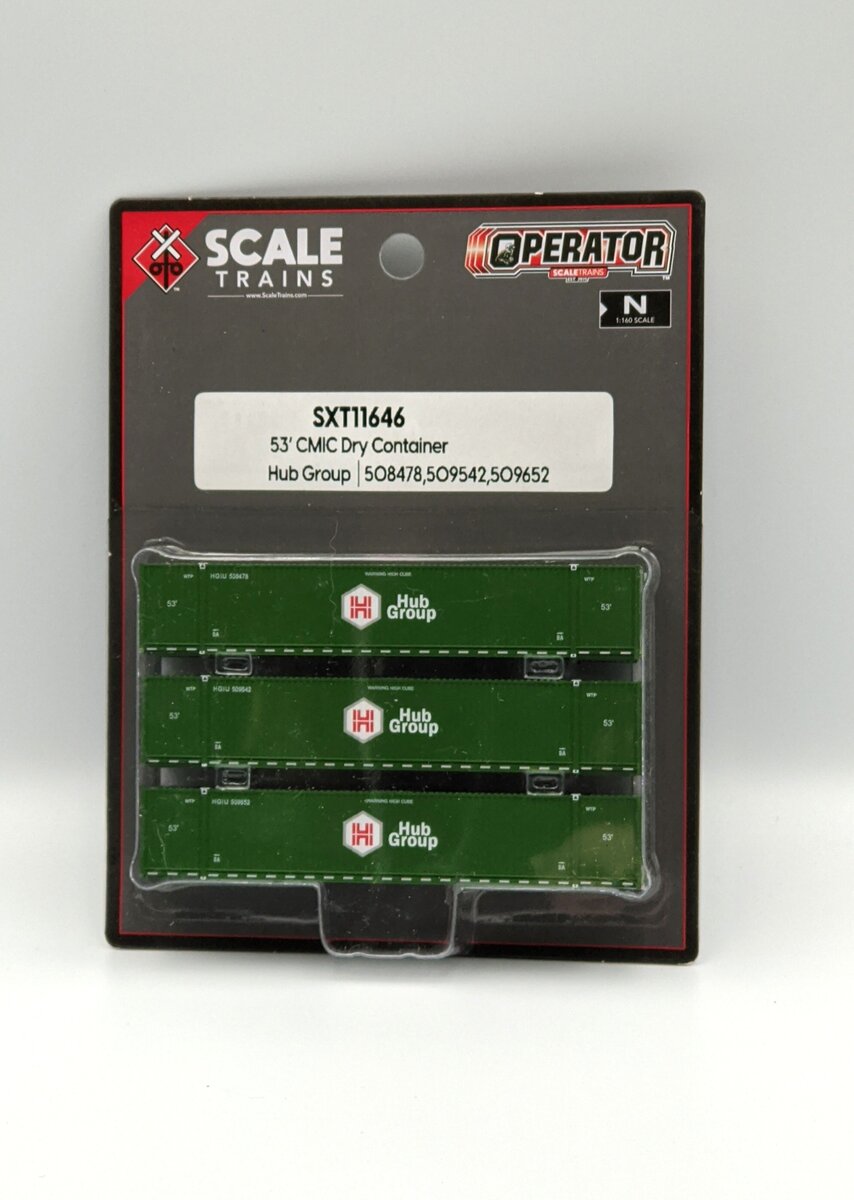 Scale Trains SXT11646 N Scale CMIC 53" Dry Container Hub Group 3-pack