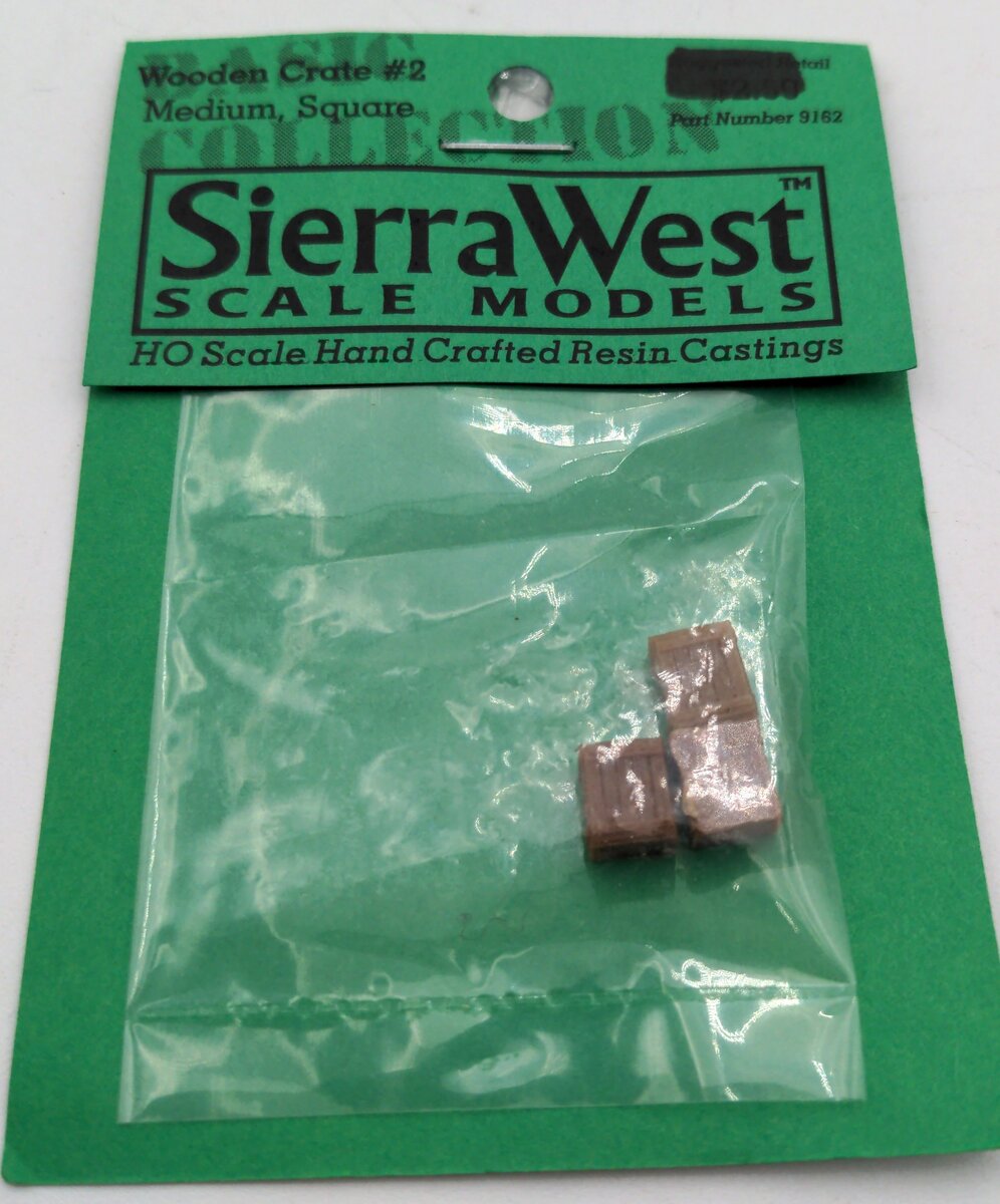 Sierra West 9162 HO Wooden Crate #2 Medium, Square