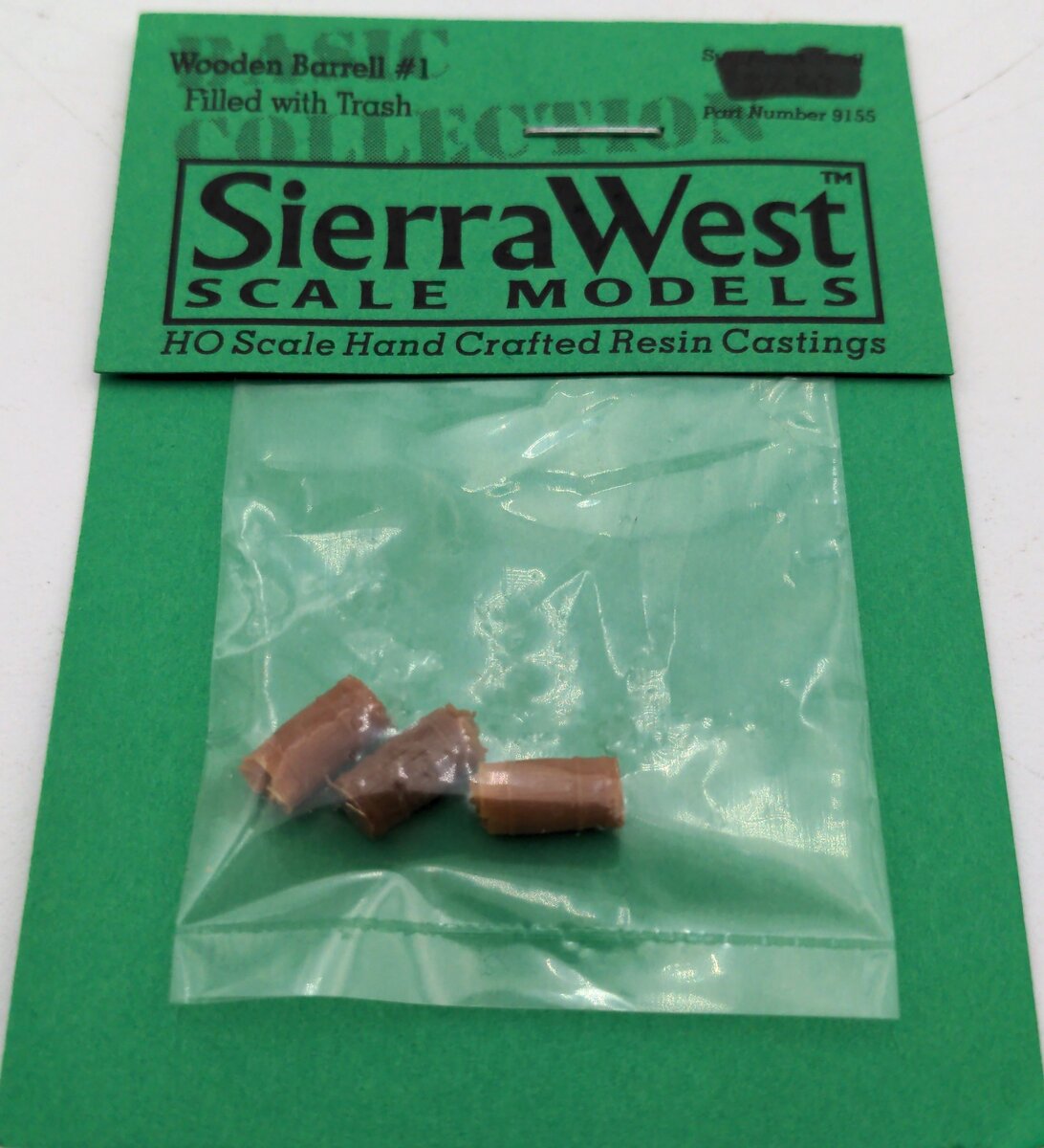 CDS Lettering 9155 HO Wooden Barrell #1 Filled w/ Trash