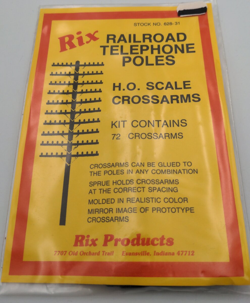 Rix Products 628-31 HO Scale Crossarms 72 CT
