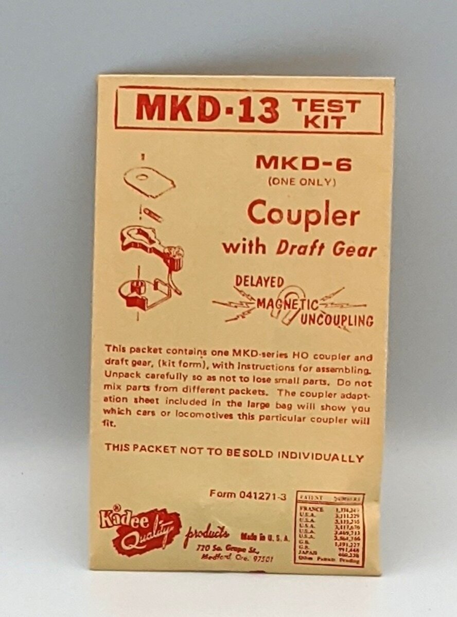 Kadee MKD-13 HO MKD-6 Test Kit Coupler W/Draft Gear One Only