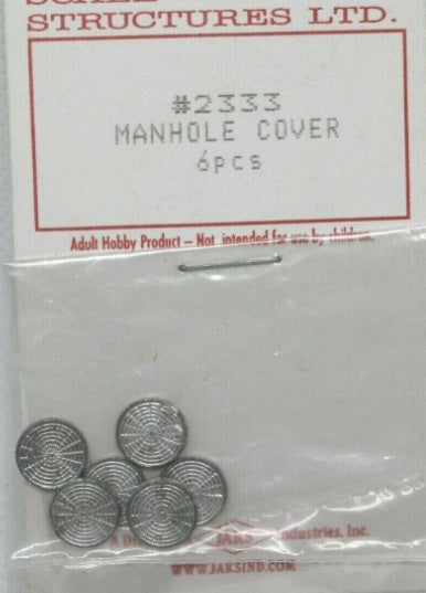 Scale Structures 2333 HO Scale Manhole Cover (Pack of 6)