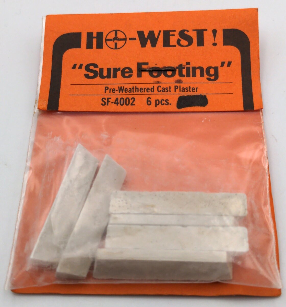 HO West 4002 HO Scale "SureFooting" Pre Weathered Cast Plaster 6 Pcs