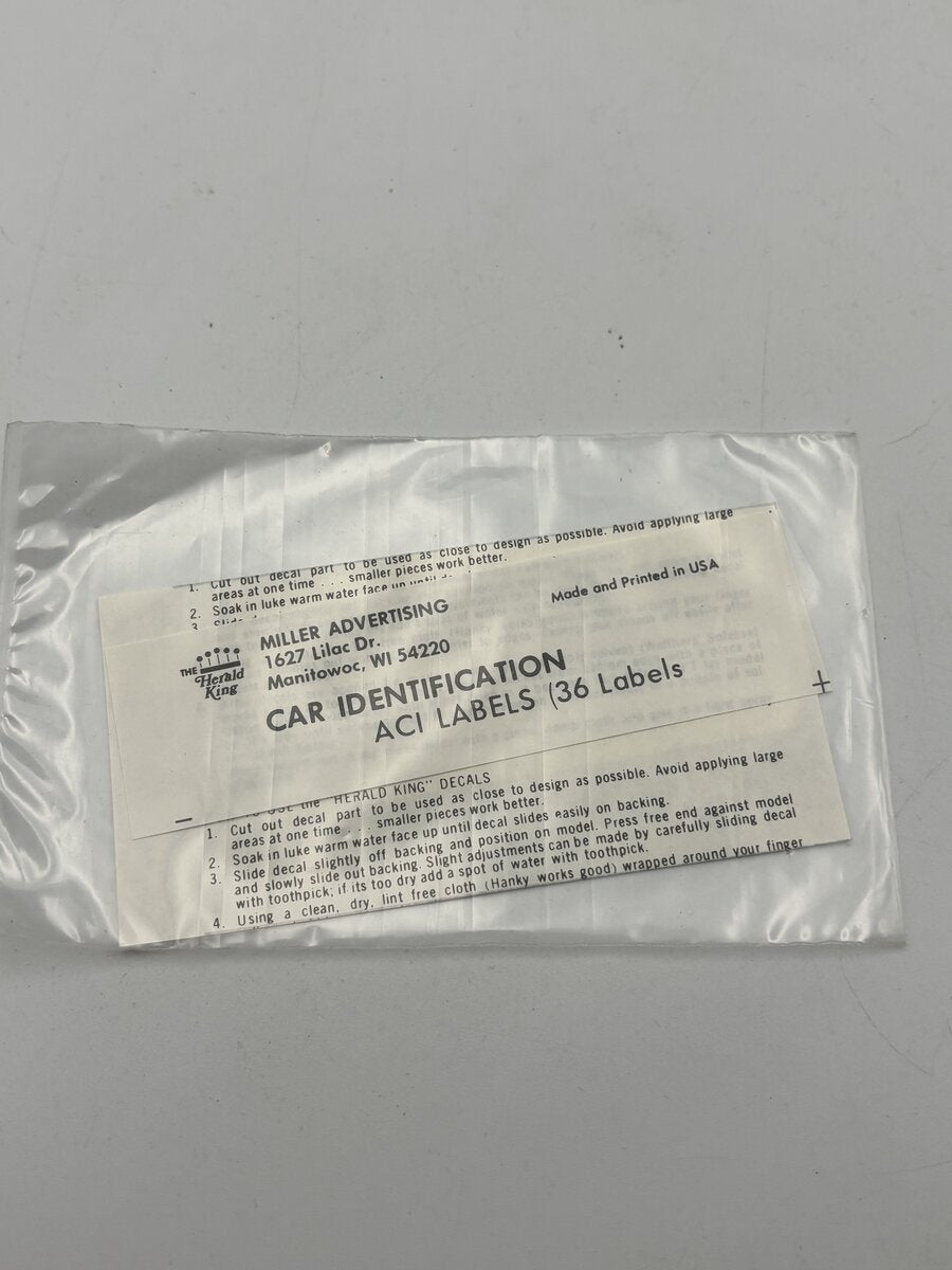The Herald King HO Car Identification ACI Label (Pack of 36)