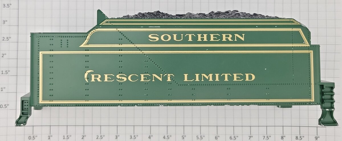 MTH 30-SCL Southern Crescent Limited Green and Gold Painted Tender Shell #1396