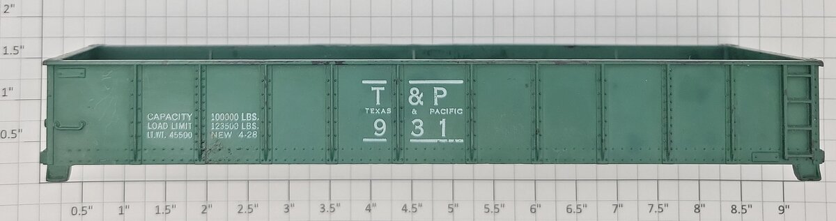 American Flyer PA9986 S Scale Texas and Pacific Green Gondola Body Shell # 931