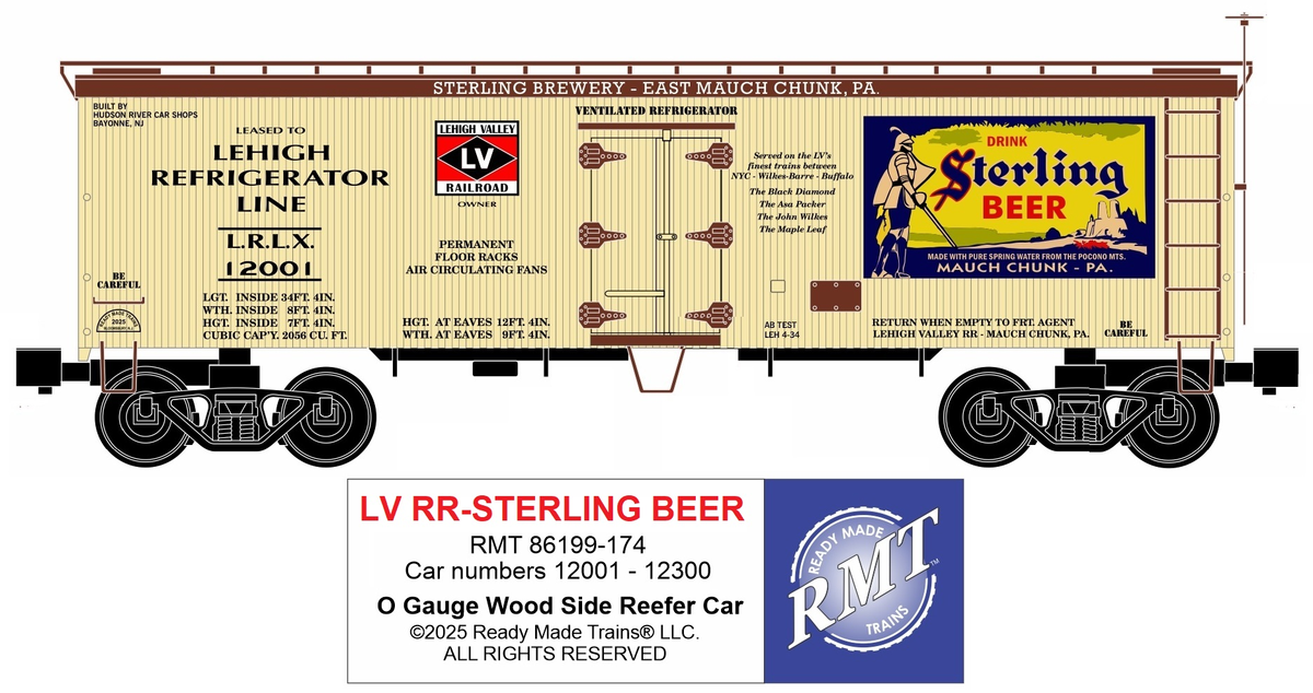 RMT 86199-174 O Sterling Beer Woodside Reefer Car