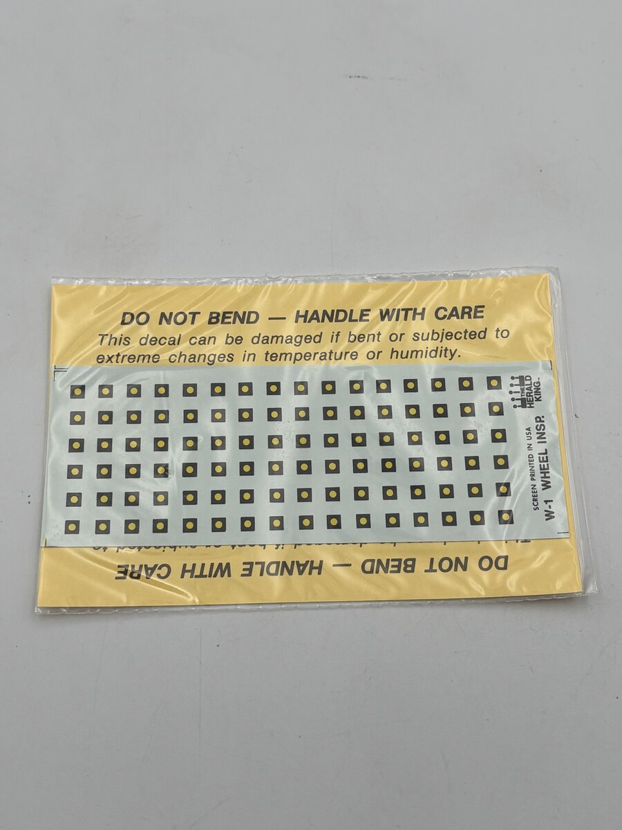 The Herald King W-1 HO Wheel Inspection Symbols For 40,50 & 70 Ton Cars Decal