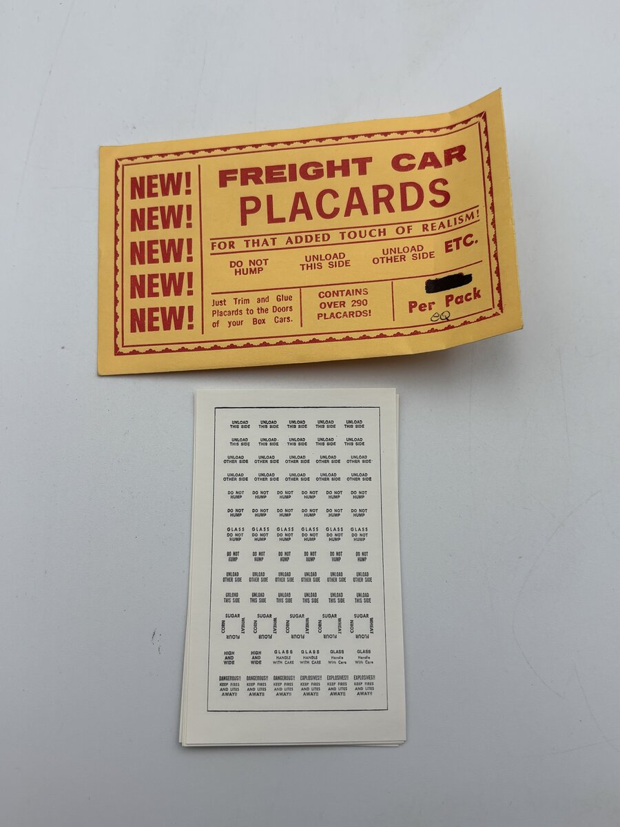 Jaeger Products HO Freight Car Placards (Pack of 4)