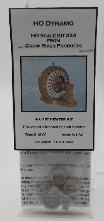 Crow River Products 224 HO Scale Dynamo Cast Pewter Kit