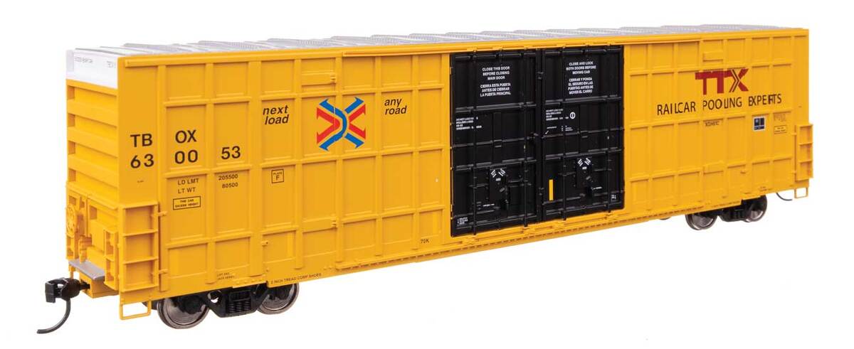 Walthers 910-3117 HO TTX 60' High Cube Plate F Horizontal Post Boxcar #630053