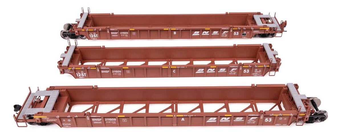 Walthers 910-55817 HO BNSF Railway NSC Articulated 3-Unit 53' Well Car #211509