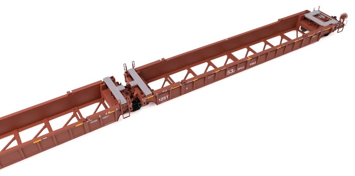 Walthers 910-55825 HO SFLC NSC Articulated 3-Unit 53' Well Car RTR #9363