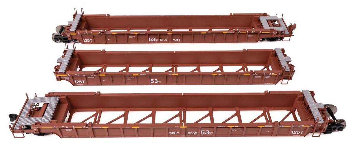 Walthers 910-55825 HO SFLC NSC Articulated 3-Unit 53' Well Car RTR #9363