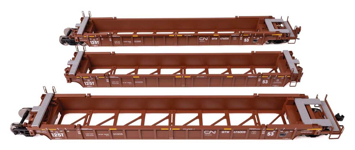 Walthers 910-55821 HO CN NSC Articulated 3-Unit 53' Well Car RTR GTW #676037