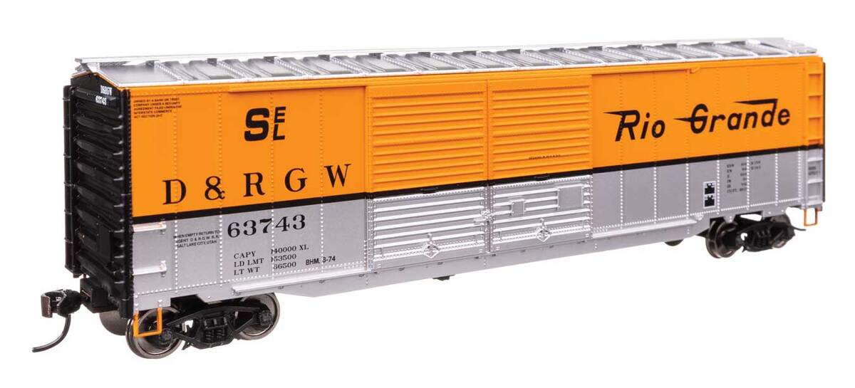 Walthers 910-46601 HO Rio Grande 50' AAR Improved Double-Door Boxcar RTR #63743