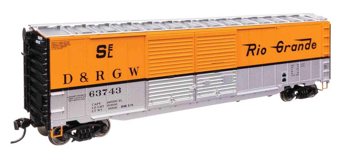 Walthers 910-46601 HO Rio Grande 50' AAR Improved Double-Door Boxcar RTR #63743