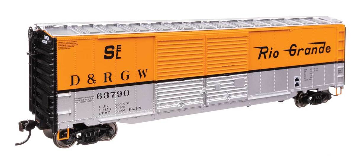 Walthers 910-46602 HO Rio Grande 50' AAR Improved Double-Door Boxcar RTR #63790