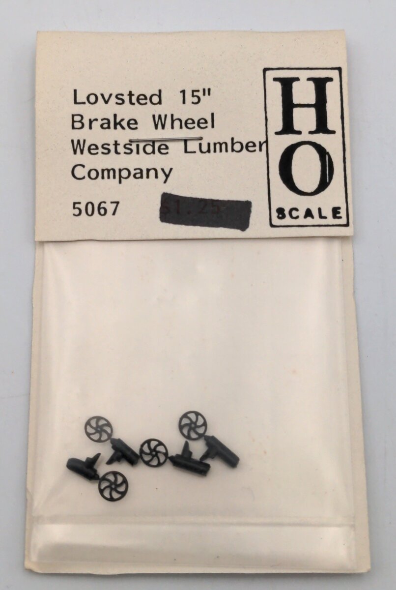 Grandt Line 5067 HO Scale Lovsted 15" Brake Wheel Westside Lumber Company 4 Pcs