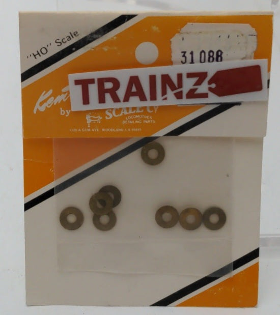 Precision Scale Co. 31088 HO Scale  Washer Bolster Brass Part (Pack of 12)