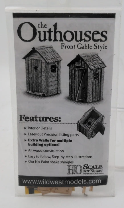 Wild West Scale Models 217 HO Scale The Outhouses Front Gable Style LaserCut Kit