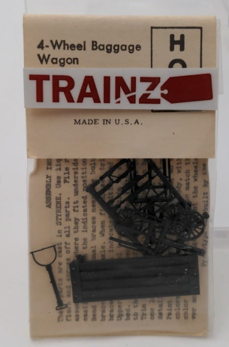 Grandt Line HO-33 HO Scale 4-Wheel Baggage Wagon Plastic Kit