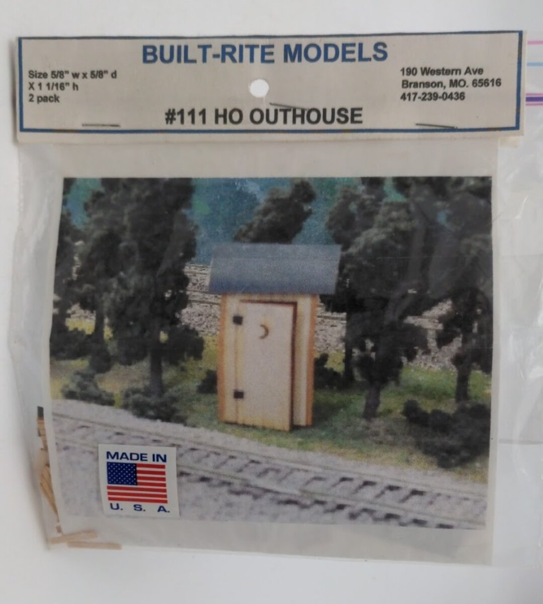 Built-Rite Models 111 HO Scale Outhouse Laser Cut Kit (Pack of 2)