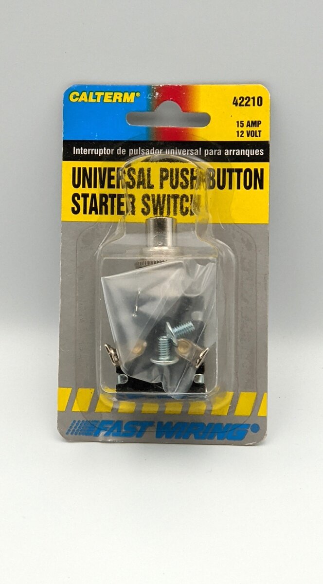 Calterm 42210 Universal Push Button Starter Switch, OFF-ON for 5/8' hole