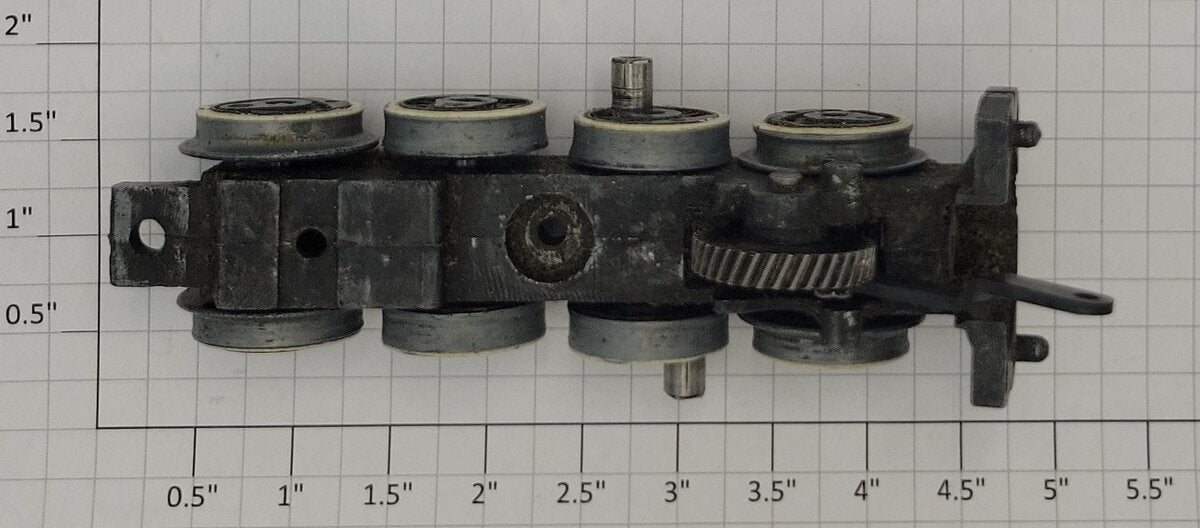 American Flyer XA10504A-1 Locomotive Chassis with Wheels and Worm Gear #342