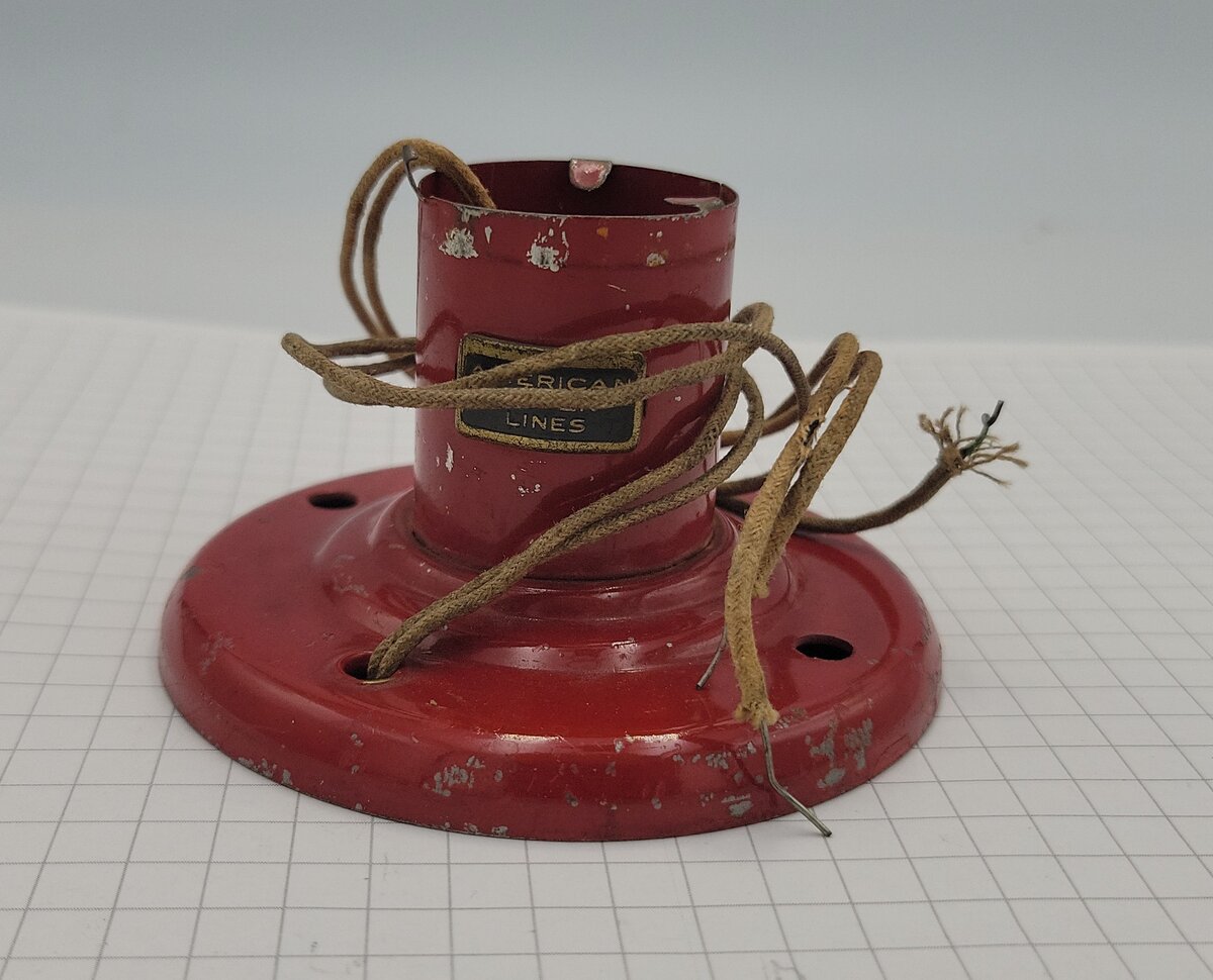 American Flyer 2210 Red Double Arm Lamp Post Base with Wiring