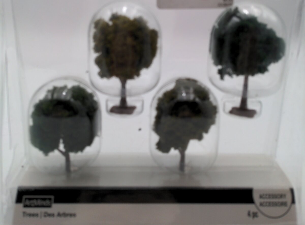 Ashland 443611 HO Scale Artminds Trees (Set of 4)