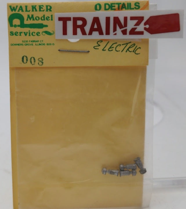 Walker Model Service 008 O Scale White Metal Electric Desk Lamp (Set of 4)