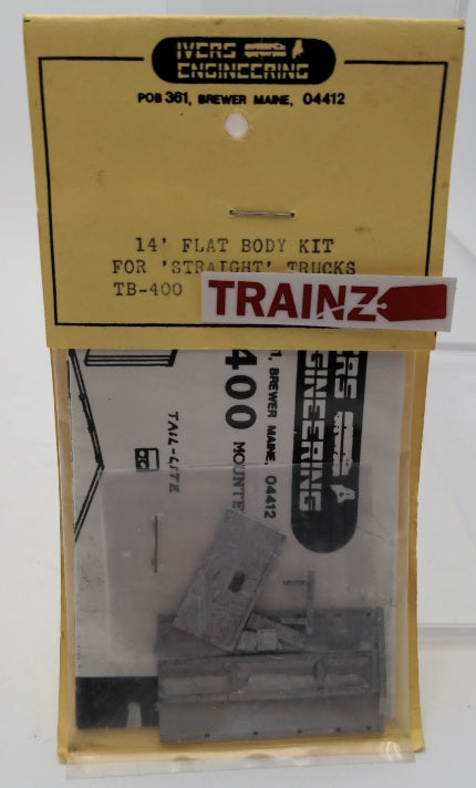 Ivers Engineering TB-400 HO Scale 14' Flat Body for 'Straight' Trucks Metal Kit