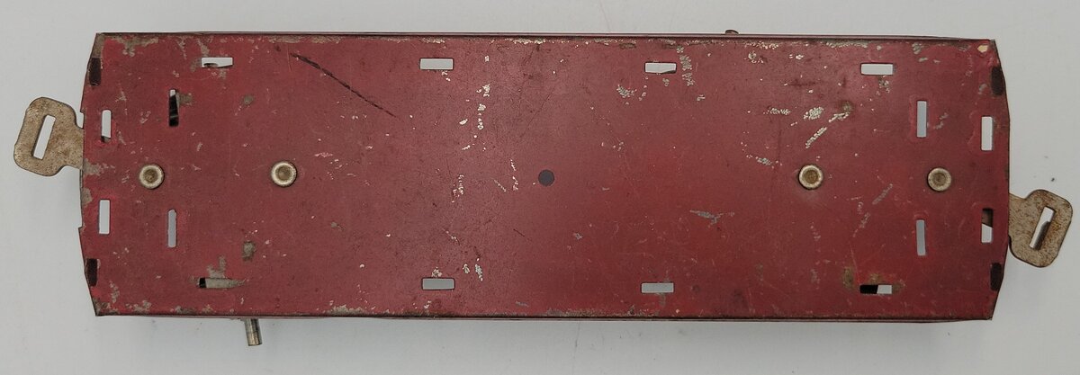 American Flyer 1127-1 O Gauge Vintage Lithograph Red Car Frame w/ Gray Trucks