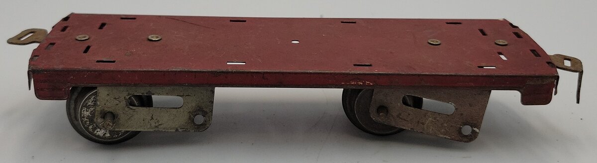 American Flyer 1127-1 O Gauge Vintage Lithograph Red Car Frame w/ Gray Trucks