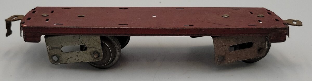 American Flyer 1127-1 O Gauge Vintage Lithograph Red Car Frame w/ Gray Trucks
