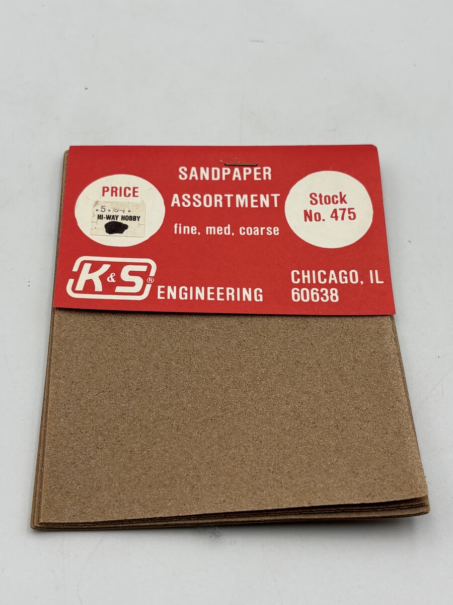 K&S 475 Sandpaper Assortment (Fine, Med, Coarse) (Pack of 9)