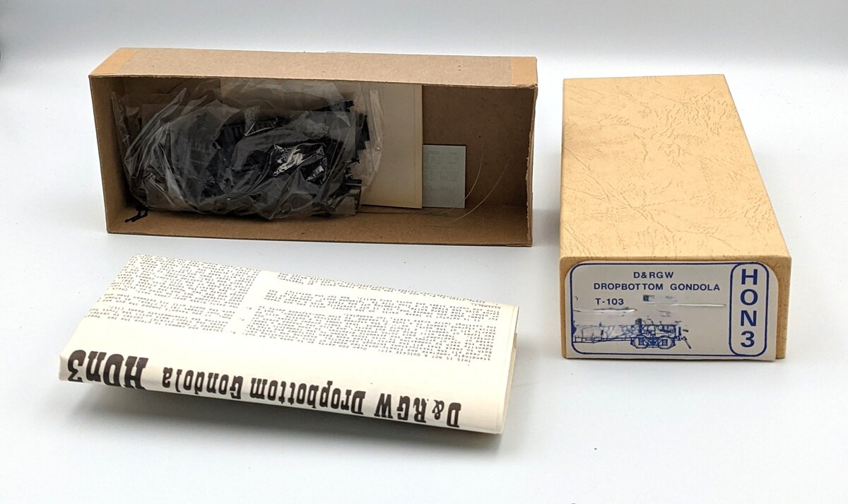 R Robb T-103 HOn3 D&RGW Dropbottom Gondola Plastic Building Kit