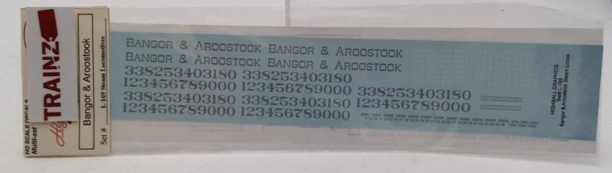 Highball Graphics L-169 HO Scale Bangor & Aroostook RR Steam Locomotives Decals