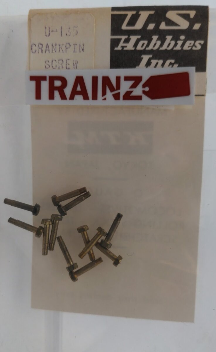 US Hobbies U-135 O Scale Brass Crank Pin Hex Head Screws (Pack of 12)