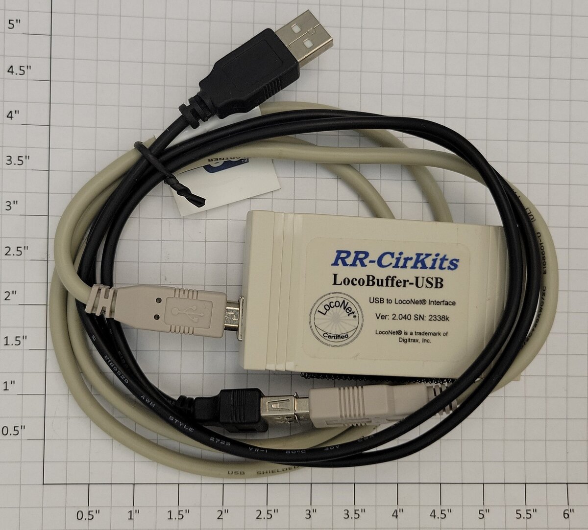 RR-CirKits LB-USB LocoBuffer-USB DCC Decoder Programmer Version 2.040
