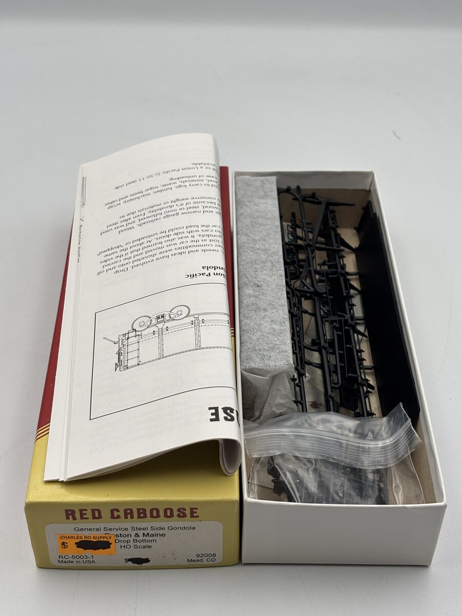 Red Caboose RC-5003-1 HO General Service Steel Side Gondola Boston & Maine Kit