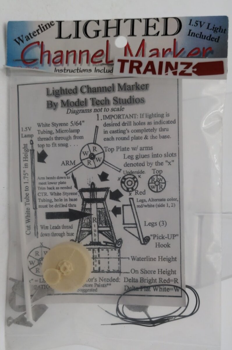 Model Tech Studios D-0101 HO Scale Waterline Lighted Channel Marker Kit
