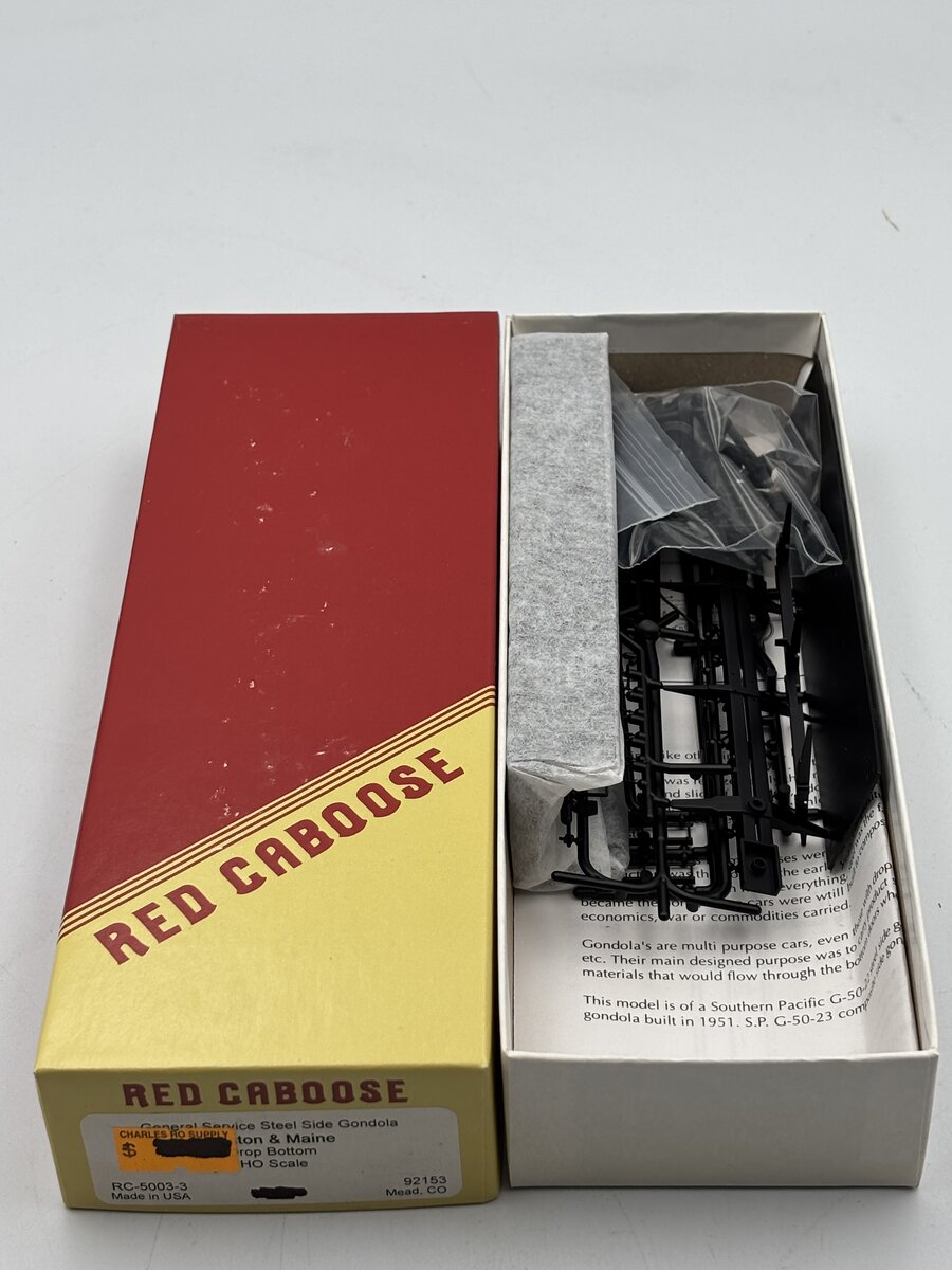 Red Caboose RC-5003-3 HO General Service Steel Side Gondola Boston & Maine Kit