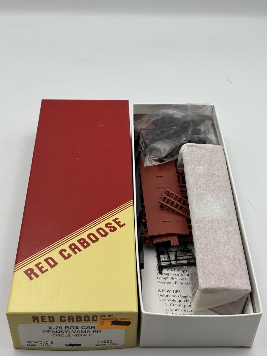 Red Caboose RC-7010-5 HO X-29 Boxcar PRR Circle Herald #51652 Kit