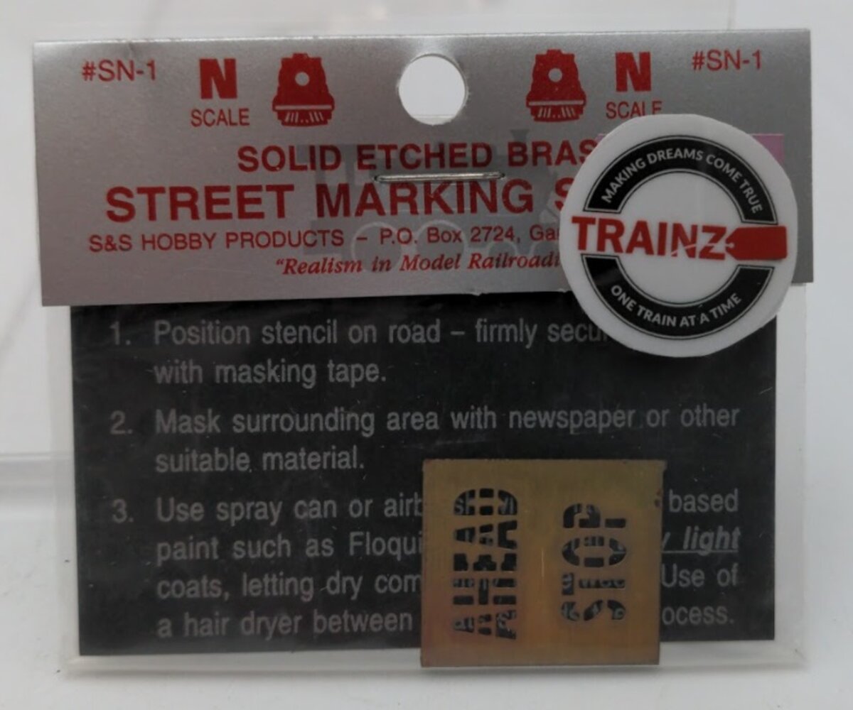 S & S Hobby Products SN-1 N Scale Street Marking Sing Brass Part