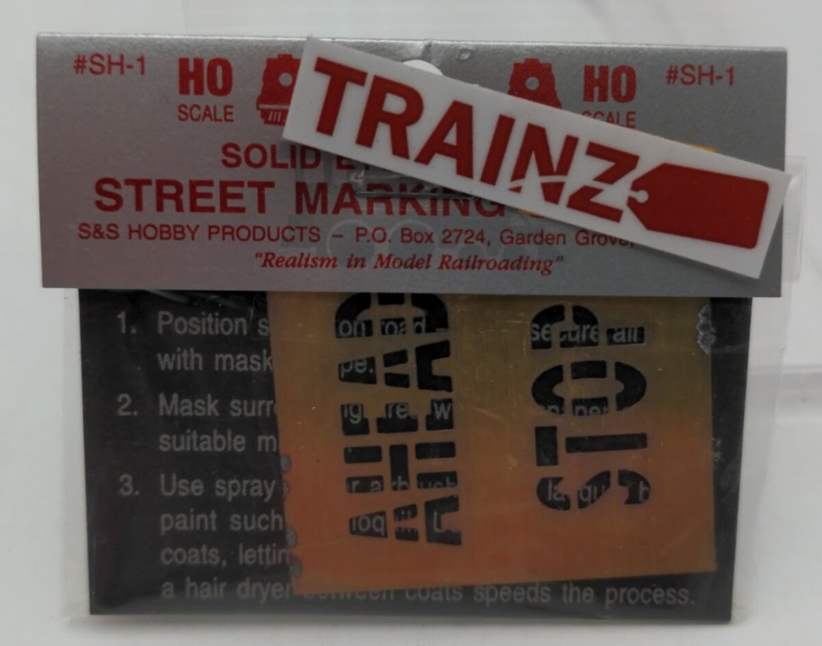 S & S Hobby Products SH-1 HO Scale Street Marking Stencil Stop Ahead