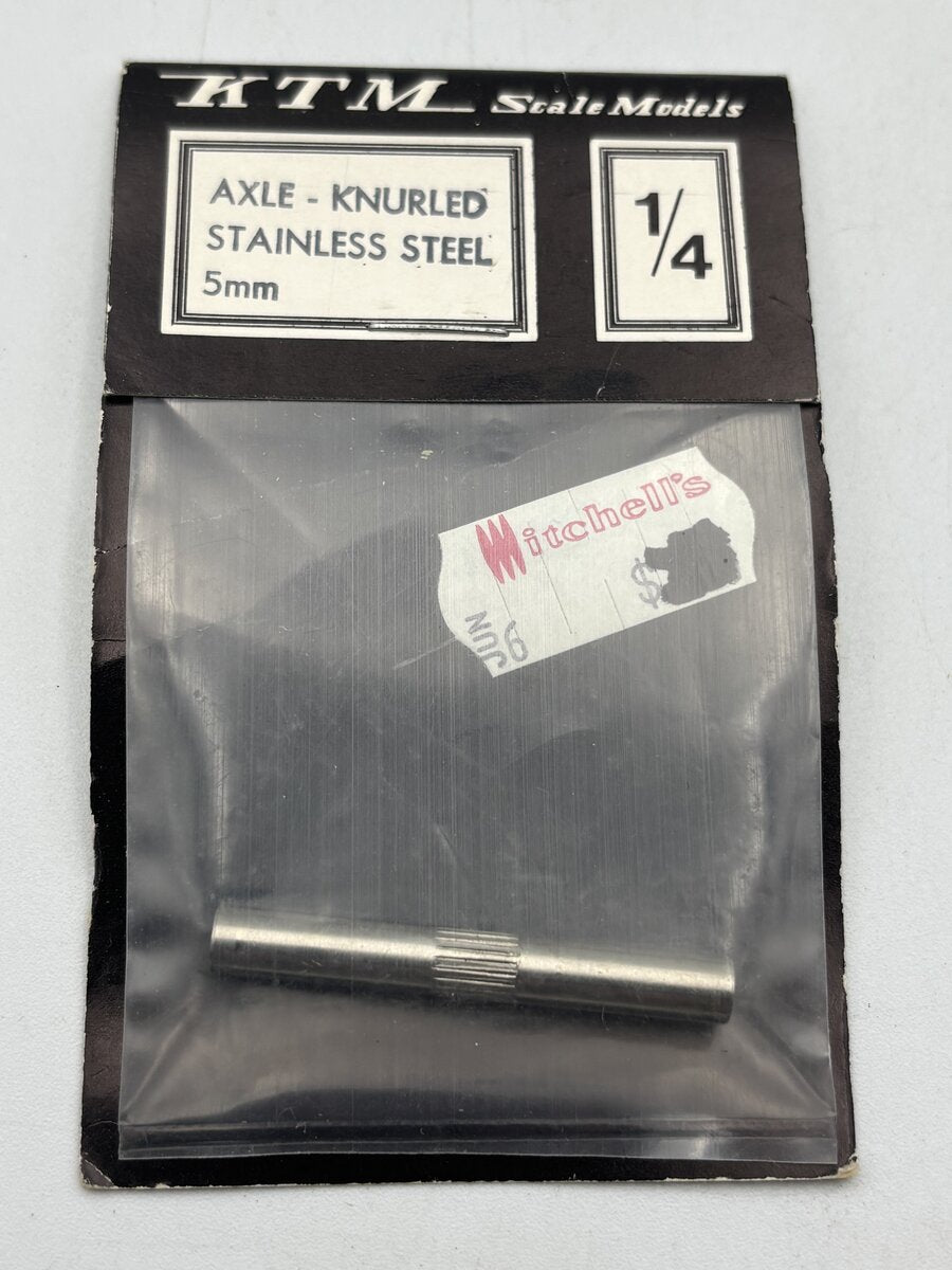KTM Scale Models HO Axle-Knurled Stainless Steel 5mm